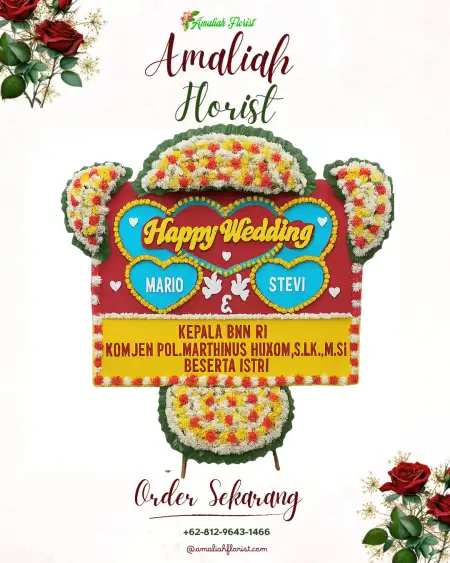 Papan Bunga Pernikahan Merigi